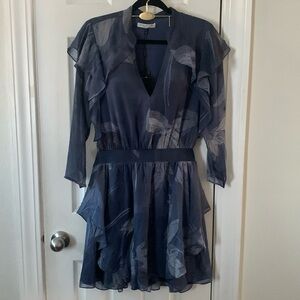 Halston Heritage Blue Floral Dress Size 2